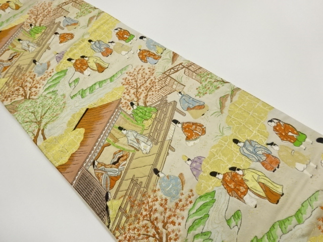 JAPANESE FUKURO OBI / WOVEN SCENERY IN THE PAST